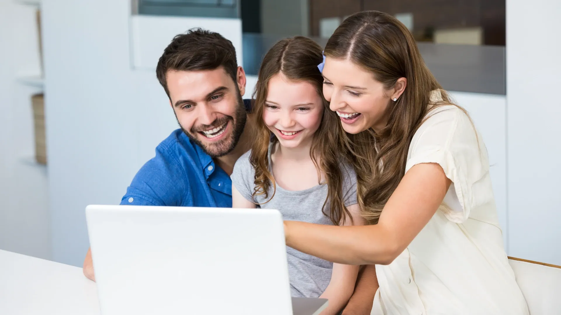 Family exploring a virtual tour in excitement of booking an adventure